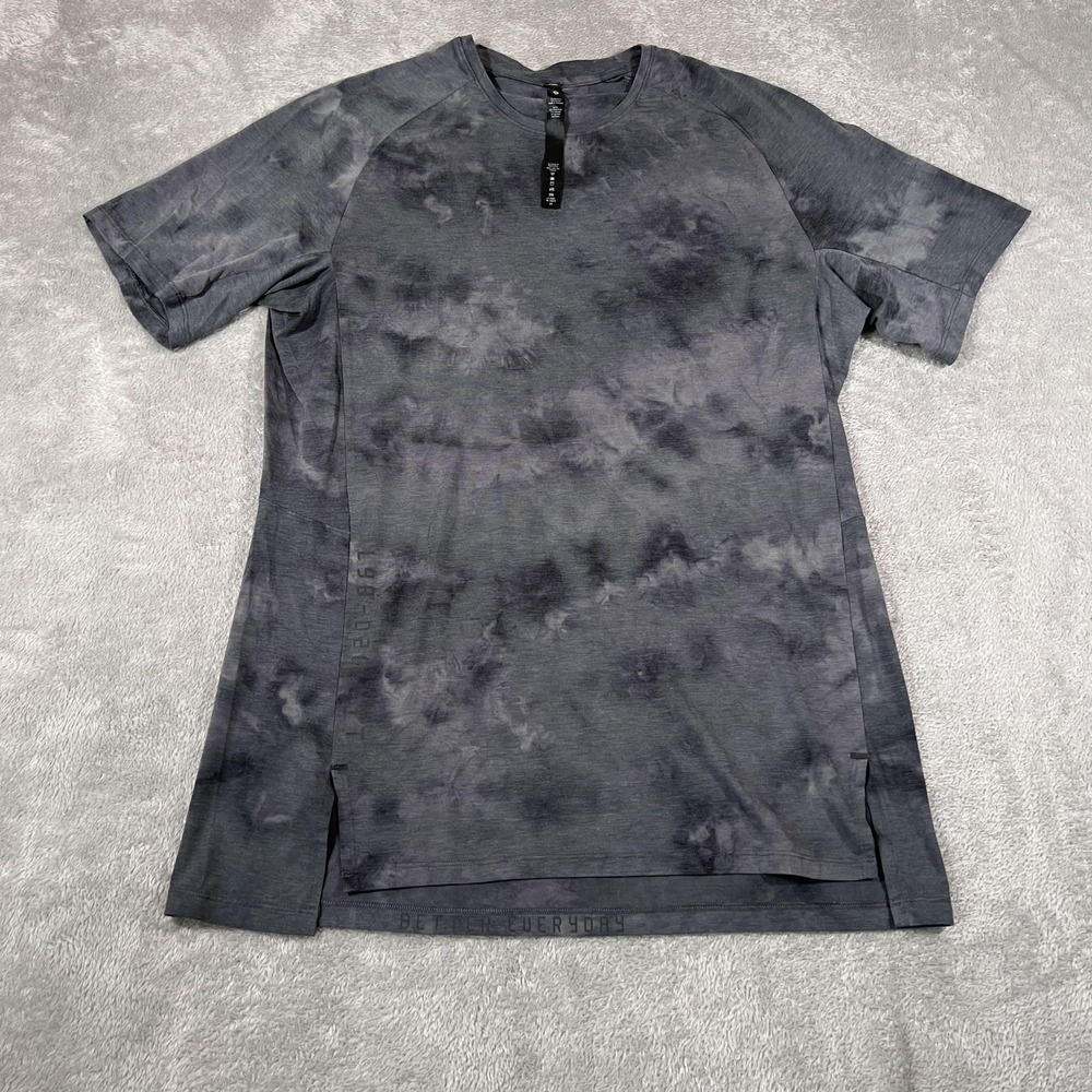 Lululemon Always Agile Shirt Mens Large Gray Tie Dye Athletic Lightweight Casual